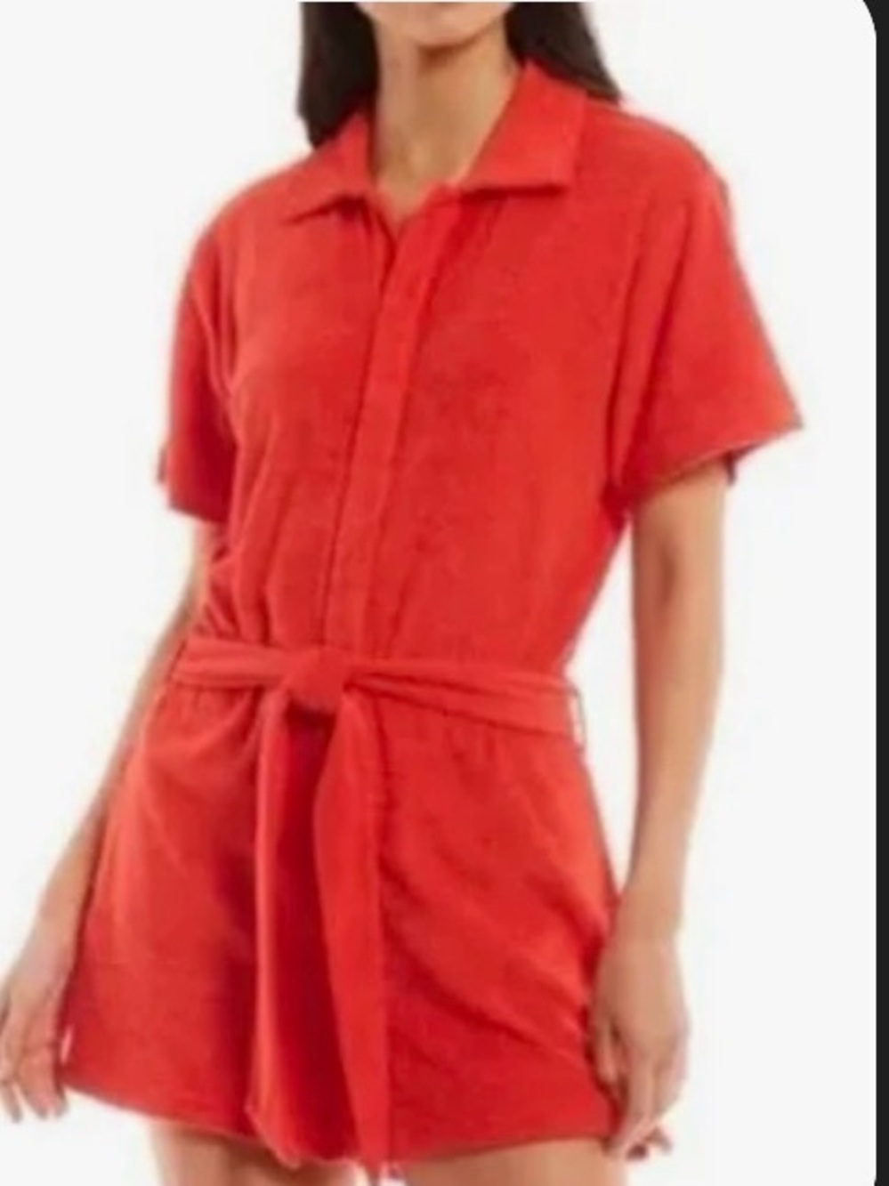 Gianna Bini Terry cloth romper, red, women’s size large. Excellent condition.